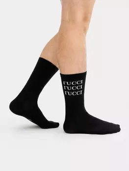 Носки мужские черные с принтом в виде надписи