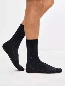 Носки мужские черные с рисунком в виде клетки