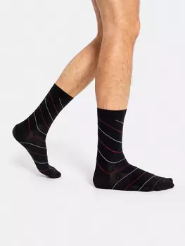 Носки мужские черные с рисунком в виде косой полоски