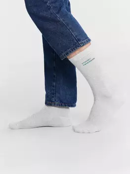 Носки мужские серые длинные с надписью