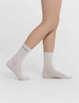 Носки мужские серые с рисунком в виде надписи