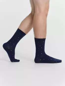 Носки мужские темно-синие с мелким рисунком