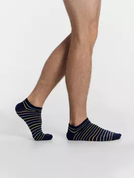 Носки мужские темно-синие с рисунком в виде полосок