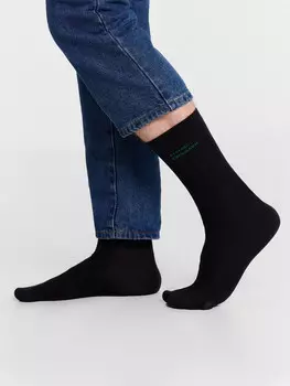 Носки мужские высокие черные с надписью