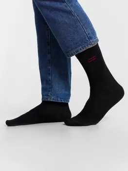 Носки мужские высокие черные с надписью