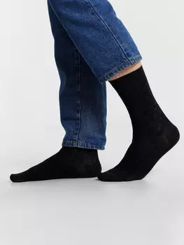 Носки мужские высокие черные с узором в виде логотипа