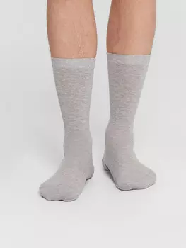 Носки мужские высокие серые с надписью