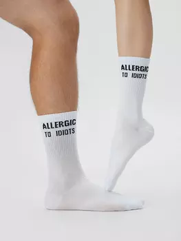 Носки унисекс белые с надписью