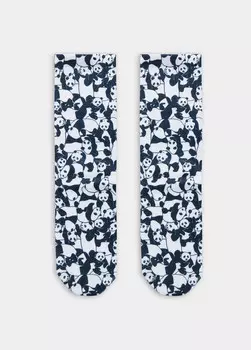 Носки унисекс белые с рисунком в виде пандочек