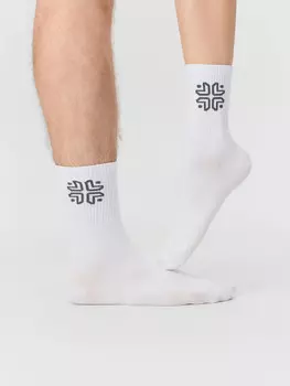 Носки унисекс белые с узором в виде орнамента