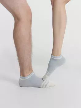 Носки унисекс голубые с рисунком в виде поперечных полос