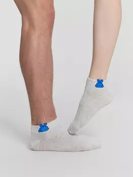 Носки унисекс серые с рисунком в виде медведя