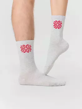 Носки унисекс серые с узором в виде орнамента