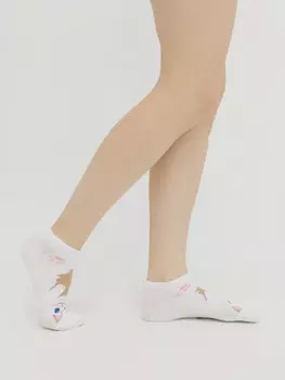 Носки женские белые с рисунком в виде котят