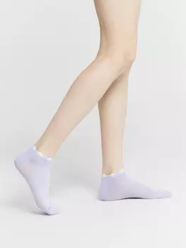 Носки женские фиолетовые с рисунком в виде цветочков