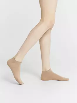 Носки женские коричневые с пикотом на борту