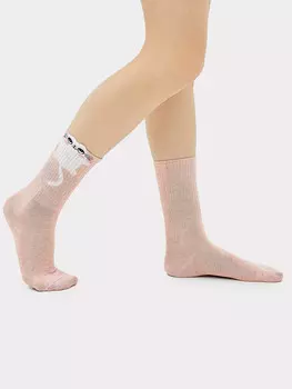 Носки женские розовые с 3д рисунком в виде котенка