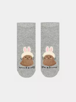 Носки женские серые с рисунком