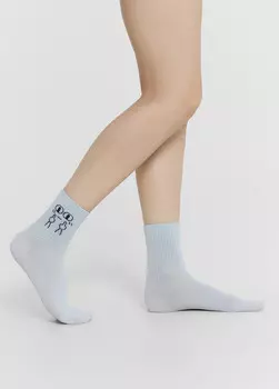 Носки женские серые с рисунком в виде мордочки