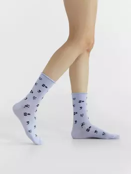 Носки женские светло-лавандовые с рисунком в виде мелких цветов