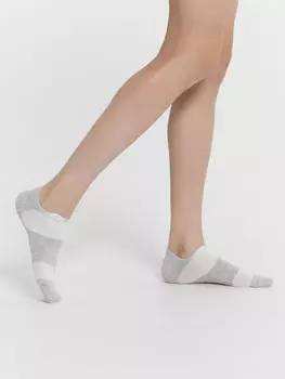 Носки женские светло-серые с рисунком в виде мордочки с 3d-ушками