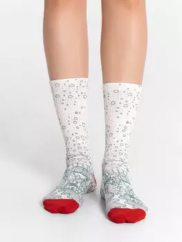 Носки женские высокие с принтом