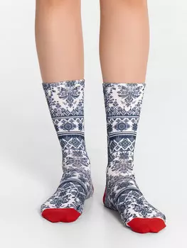 Носки женские высокие с принтом