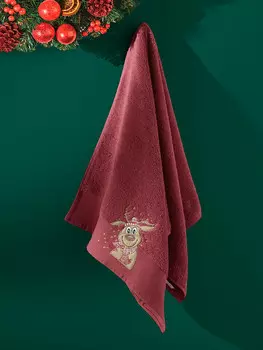 Новогоднее полотенце махровое "GEYIK" 50x90