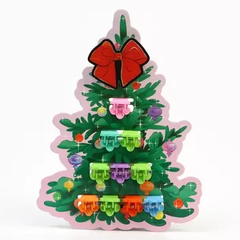 Новогодний набор, заколка для волос и крабики 10 шт.