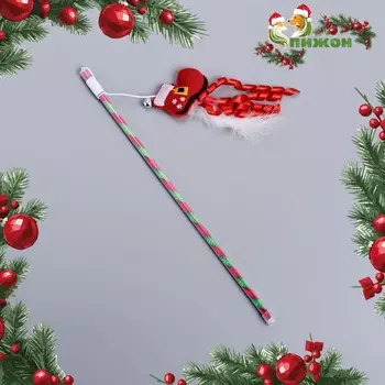 Новый год. дразнилка-удочка для кошек с бубенчиком