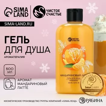 Новый год. гель для душа, ароматерапия, 500 мл, аромат латте-мандарин