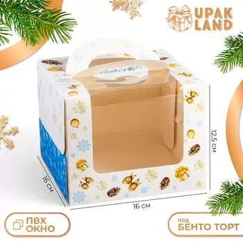 Коробка под бенто - торт с окном