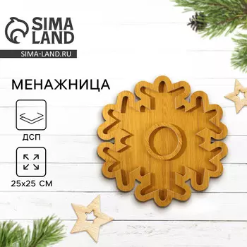 Менажница деревянная новогодняя