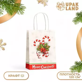 Новый год. пакет бумажный подарочный новогодний крафт