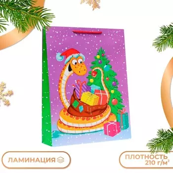 Пакет новогодний подарочный ламинированный