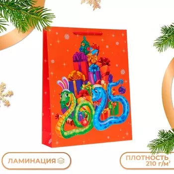 Пакет новогодний подарочный ламинированный