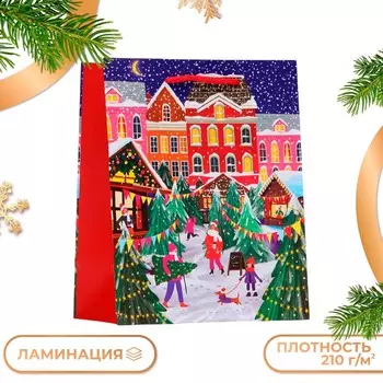 Пакет подарочный новогодний ламинированный