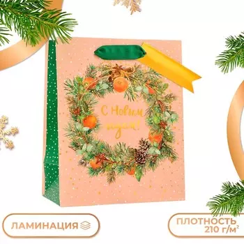 Пакет подарочный новогодний ламинированный