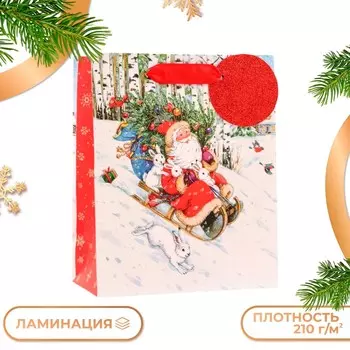 Пакет подарочный новогодний ламинированный