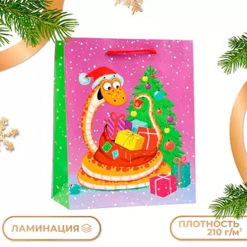 Пакет новогодний подарочный ламинированный