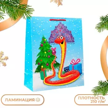Пакет новогодний подарочный ламинированный
