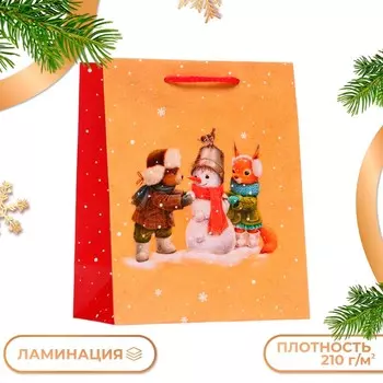 Пакет подарочный новогодний ламинированный