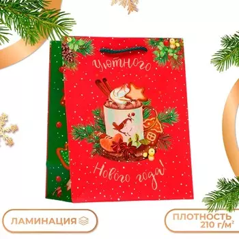 Пакет подарочный новогодний ламинированный