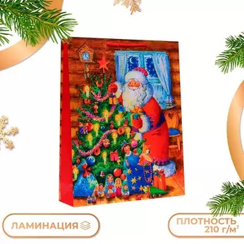 Пакет подарочный новогодний ламинированный