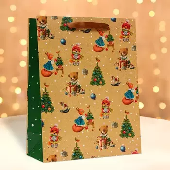 Пакет подарочный новогодний ламинированный