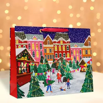 Пакет подарочный новогодний ламинированный