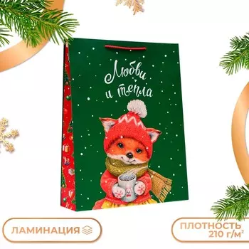 Пакет подарочный новогодний ламинированный