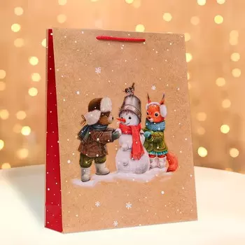 Пакет подарочный новогодний ламинированный