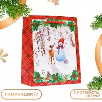 Пакет подарочный новогодний ламинированный