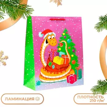 Пакет новогодний подарочный ламинированный